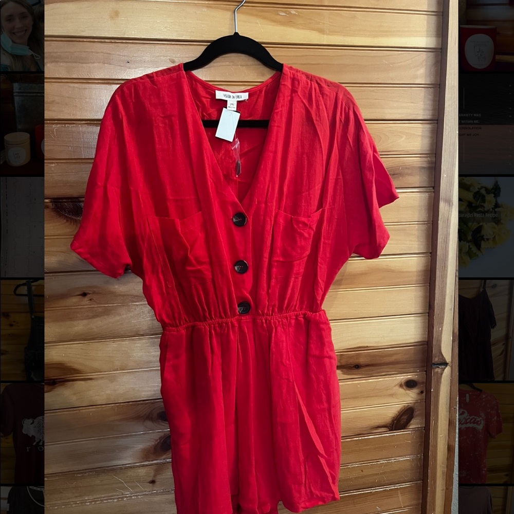 Coral colored romper
